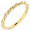 14k Yellow Gold 1/8 ct Diamond Pave Twisted Anniversary Ring
