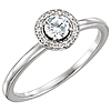14kt White Gold 1/3 ct tw Diamond Halo Ring