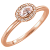 14kt Rose Gold 1/4 ct Morganite & 1/20 ct tw Diamond Ring