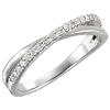 14kt White Gold 1/5 ct Diamond Cross Ribbon Ring