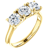 14k Yellow Gold 1.5 ct Forever One Three Stone Moissanite Ring