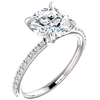 14kt White Gold 2 ct Forever One Moissanite Ring with 1/5 ct Diamonds
