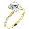 14kt Yellow Gold 2 ct Forever One Moissanite Ring with 1/5 ct Diamonds