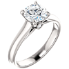 14kt White Gold 1 ct Forever One Moissanite Ring with Diamond Accents
