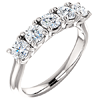Platinum 1 ct Five Stone Diamond Anniversary Ring