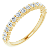 14k Yellow Gold 1/2 ct tw Lab-Grown Diamond Anniversary Band Shared Prongs