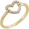 14kt Yellow Gold 1/10 ct Diamond Open Heart Promise Ring
