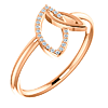 14kt Rose Gold .05 ct Diamond Marquise Shapes Ring