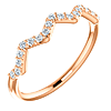 14kt Rose Gold 1/5 ct tw Diamond Stackable Zig Zag Ring