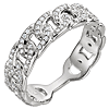 14k White Gold 1/4 ct tw Diamond Chain Link Ring