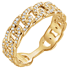 14k Yellow Gold 1/4 ct tw Diamond Chain Link Ring