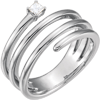 14kt White Gold 1/4 ct Diamond Wraparound Spiral Beaded Ring