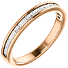 14kt Rose Gold 3/8 ct Diamond Baguette and Princess Anniversary Ring