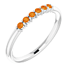 14k White Gold Citrine Six Stone Stackable Ring