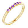 14k Yellow Gold Amethyst Six Stone Stackable Ring