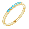 14k Yellow Gold Aquamarine Six Stone Stackable Ring