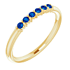 14k Yellow Gold Blue Sapphire Six Stone Stackable Ring
