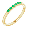 14k Yellow Gold Emerald Six Stone Stackable Ring