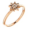 14k Rose Gold Stackable 1/10 ct Diamond Star Ring