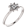 14k White Gold Stackable 1/10 ct Diamond Star Ring