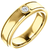 14k Yellow Gold Men's 1/10 ct Diamond Bezel Ring