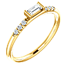14k Yellow Gold 1/5 ct tw Diamond Baguette Stackable Accented Ring