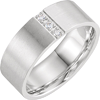 14k White Gold .08 ct Diamond Wedding Band with Satin Finish