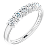 14k White Gold 5/8 ct tw Lab-Grown Diamond Five-Stone Anniversary Ring Shared Prongs