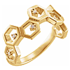 14k Yellow Gold .07 ct tw Diamond Honeycomb Ring