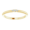 14k Yellow Gold .03 ct tw Three Stone Diamond Stackable Ring 