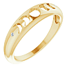 14k Yellow Gold Moon Phase Ring with Diamond Accents