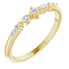 14k Yellow Gold 0.12 ct tw Marquise and Round Diamond Stackable Ring