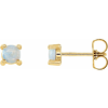 14k Yellow Gold 4mm Opal Cabochon Earrings