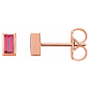 14k Rose Gold 1/4 ct tw Pink Tourmaline Bezel-Set Stud Earrings