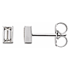 14k White Gold .08 ct tw Diamond Baguette Bezel-Set Earrings