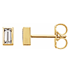 14k Yellow Gold .08 ct tw Diamond Bezel-Set Earrings