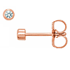 14k Rose Gold .06 ct tw Diamond Micro Bezel Earrings