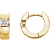 14k Yellow Gold 1/4 ct tw Diamond Huggie Earrings 1/2in 