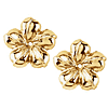 14k Yellow Gold Polished Flower Earring Jackets