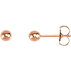 14kt Rose Gold 3mm Ball Earrings