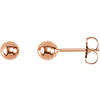 14kt Rose Gold 4mm Ball Earrings