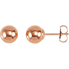 14kt Rose Gold 6mm Ball Earrings