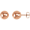 14kt Rose Gold 8mm Ball Earrings