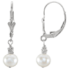 Sterling Silver 6mm Freshwater Cultured Pearl Lever Back Earrings