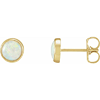 14k Yellow Gold 5mm Bezel-Set Opal Earrings