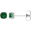 14kt White Gold 1.8 ct Created Emerald Checkerboard Stud Earrings