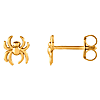 14k Yellow Gold Spider Stud Earrings