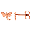 14k Rose Gold Dragonfly Stud Earrings