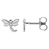 14k White Gold Dragonfly Stud Earrings