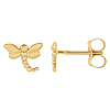 14k Yellow Gold Dragonfly Stud Earrings
